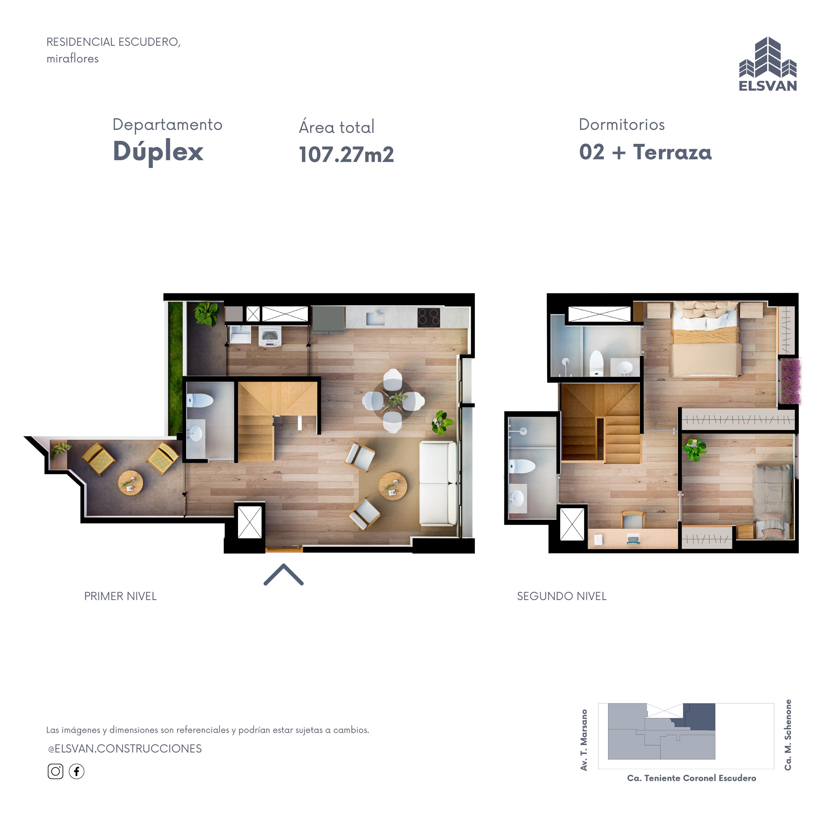 Plano del departamento del Residencial Escudero