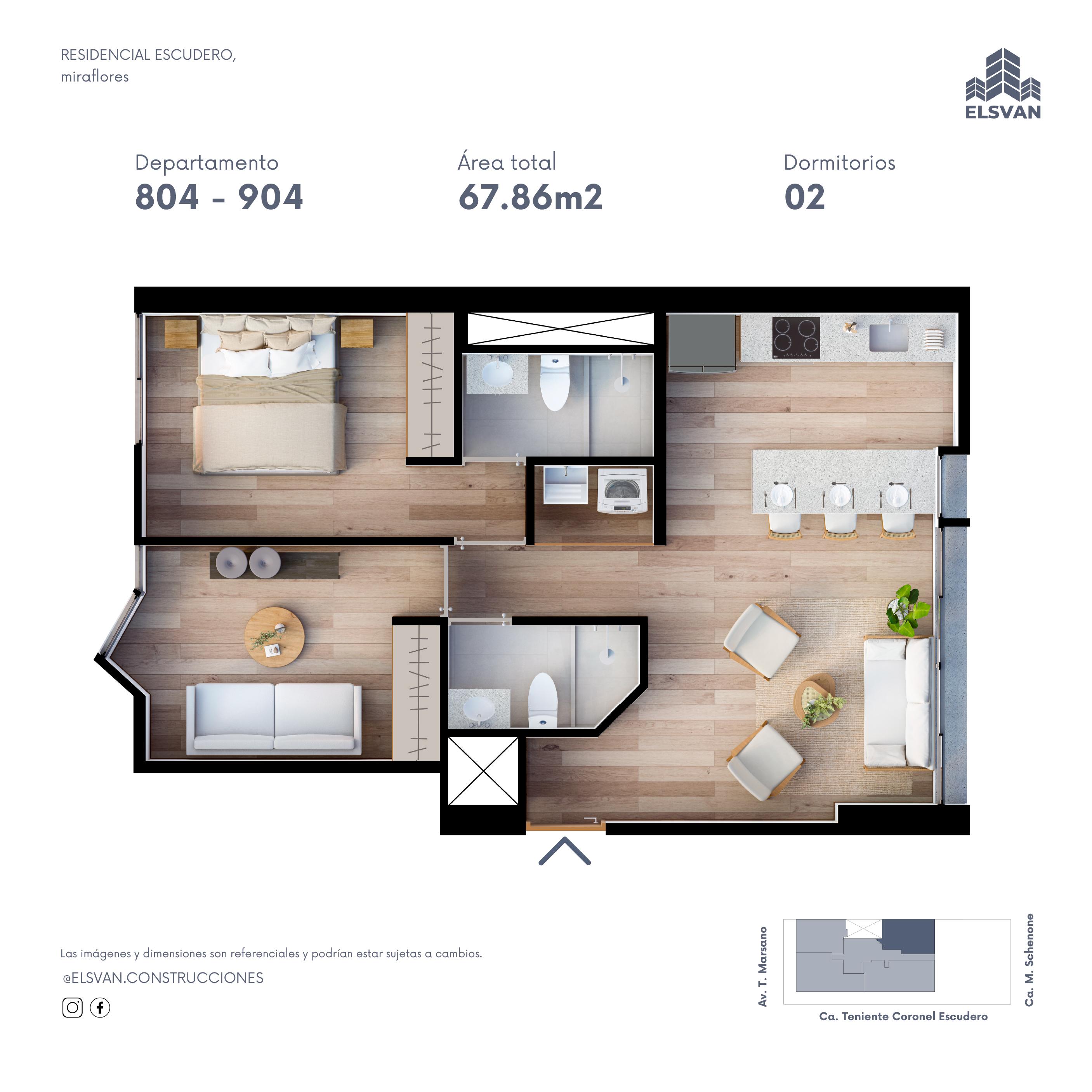 Plano del departamento del Residencial Escudero